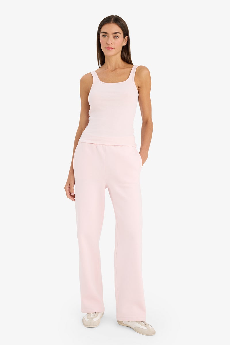 DeFacto Pink Woman Slim Fit Basic Camisole Round Collar Tank Top Casual - Image 2